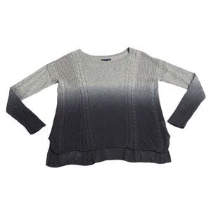 American Eagle Outfitters Sweater Womens S Gray Ombre Cable Open Knit Wool Blend